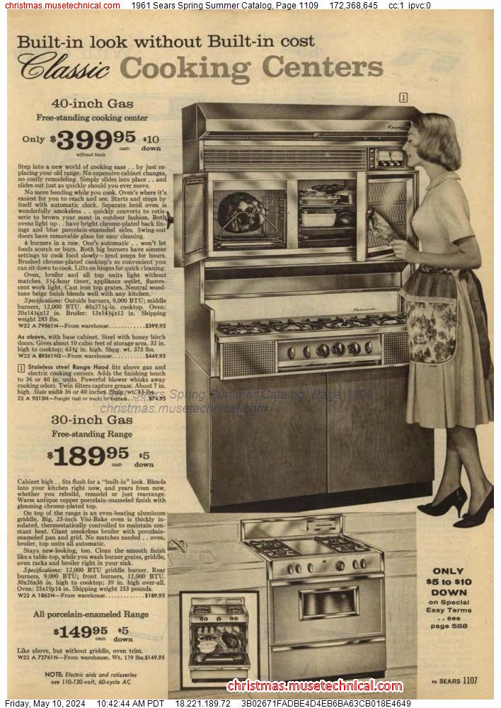 1961 Sears Spring Summer Catalog, Page 1109
