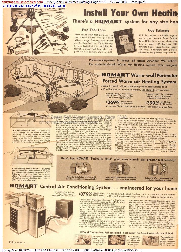 1957 Sears Fall Winter Catalog, Page 1338