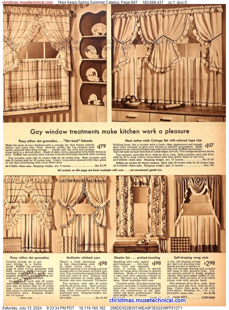1944 Sears Spring Summer Catalog, Page 697