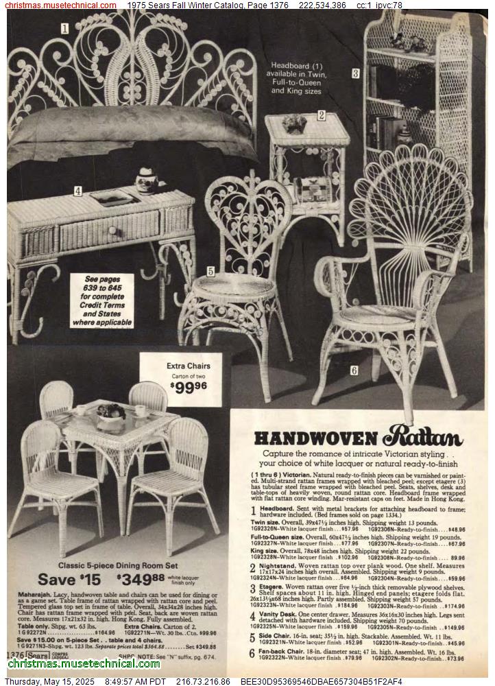 1975 Sears Fall Winter Catalog, Page 1376