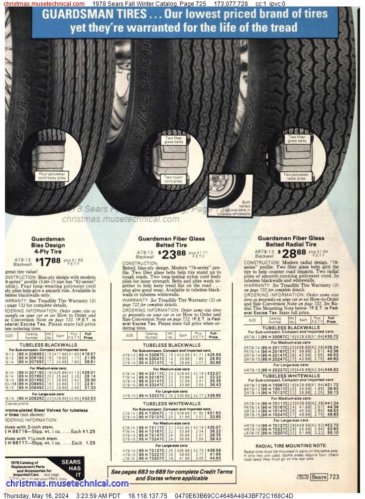 1978 Sears Fall Winter Catalog, Page 725