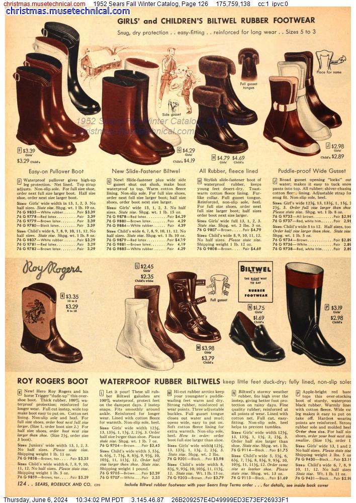 1952 Sears Fall Winter Catalog, Page 126