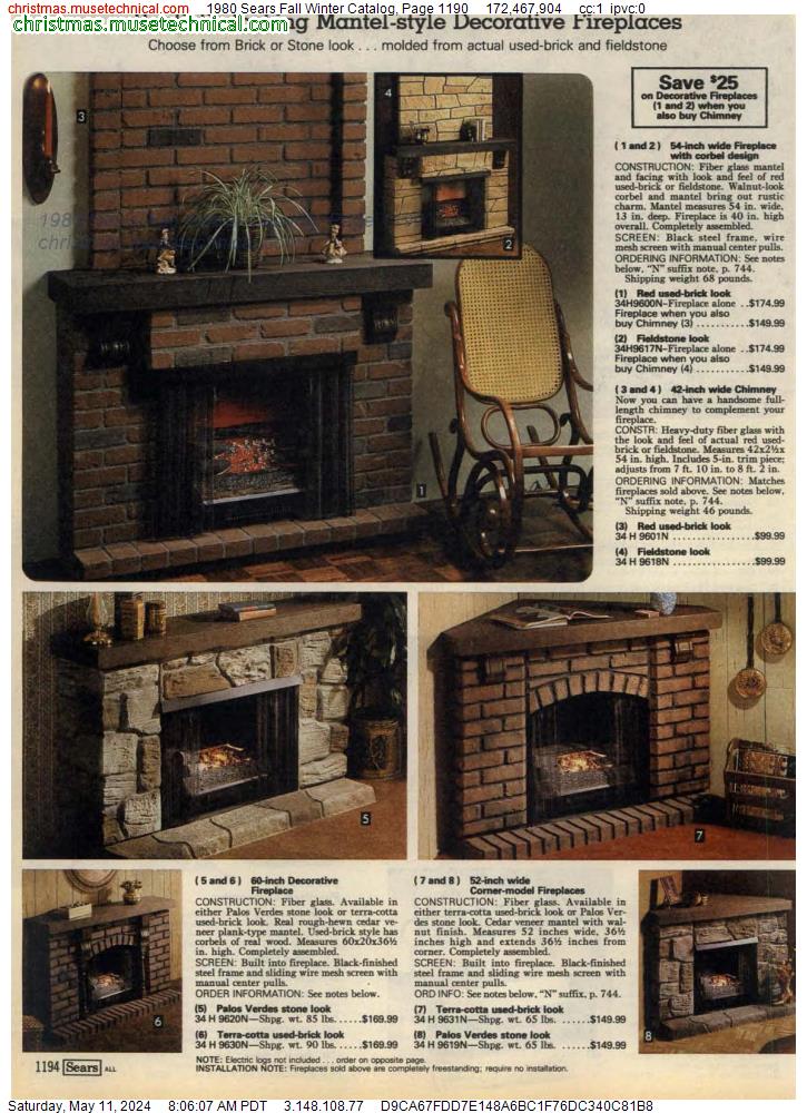 1980 Sears Fall Winter Catalog, Page 1190