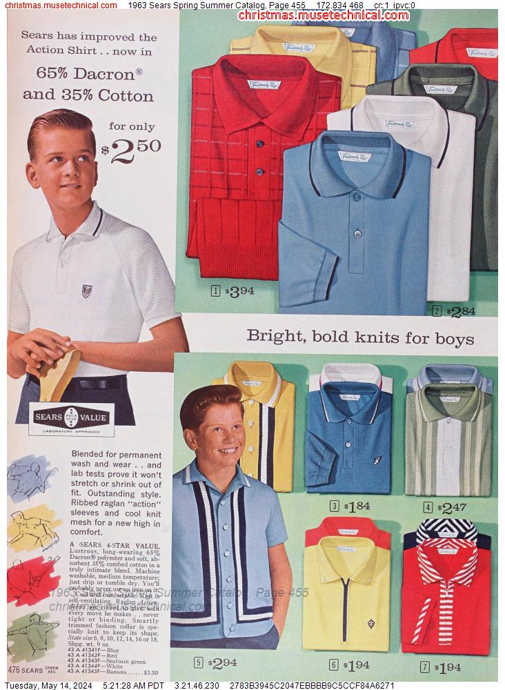 1963 Sears Spring Summer Catalog, Page 455