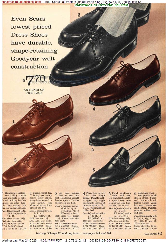 1963 Sears Fall Winter Catalog, Page 612