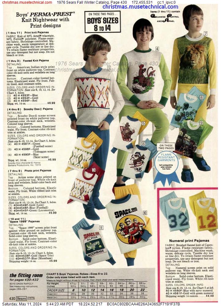 1976 Sears Fall Winter Catalog, Page 430