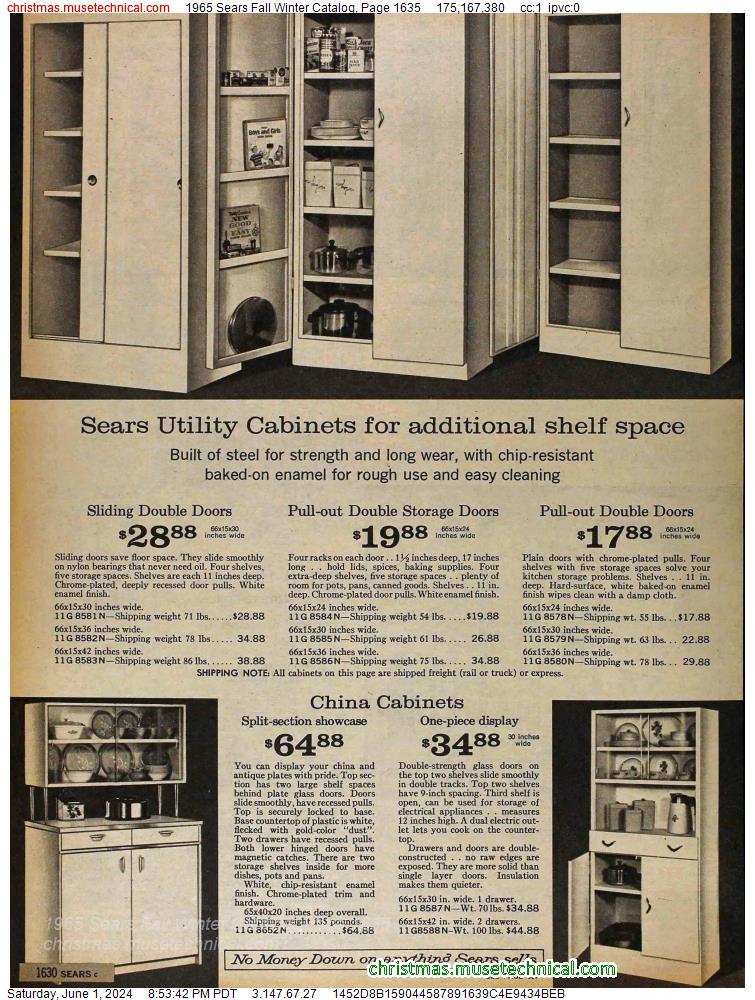 1965 Sears Fall Winter Catalog, Page 1635