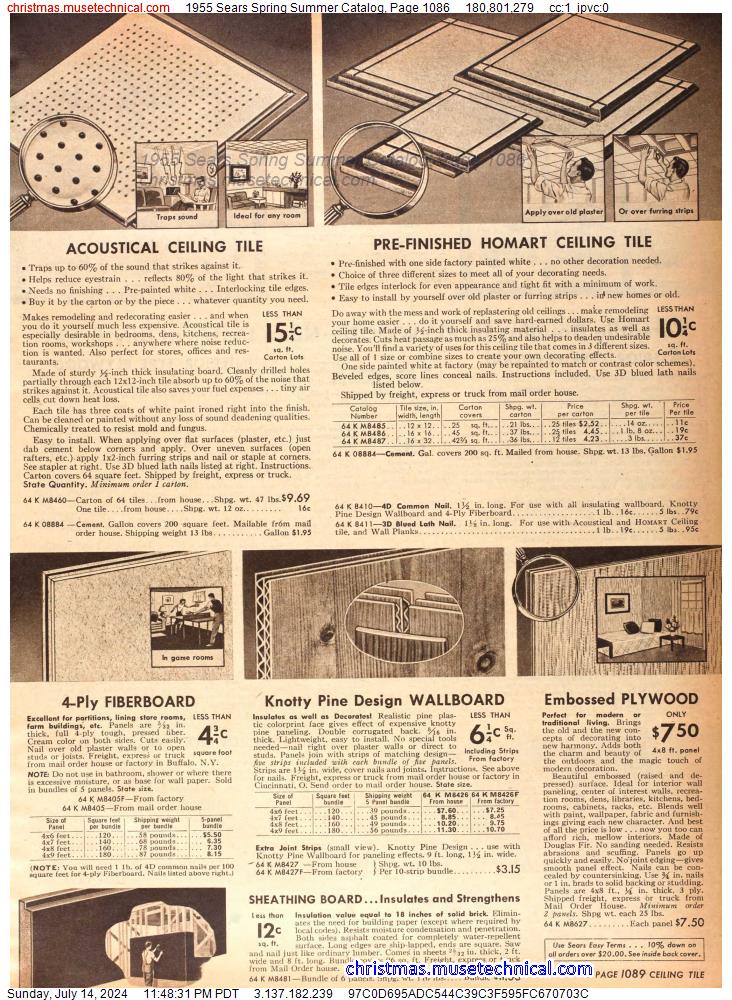 1955 Sears Spring Summer Catalog, Page 1086