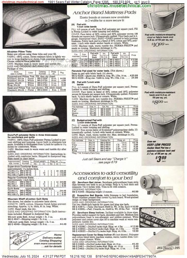1981 Sears Fall Winter Catalog, Page 1395