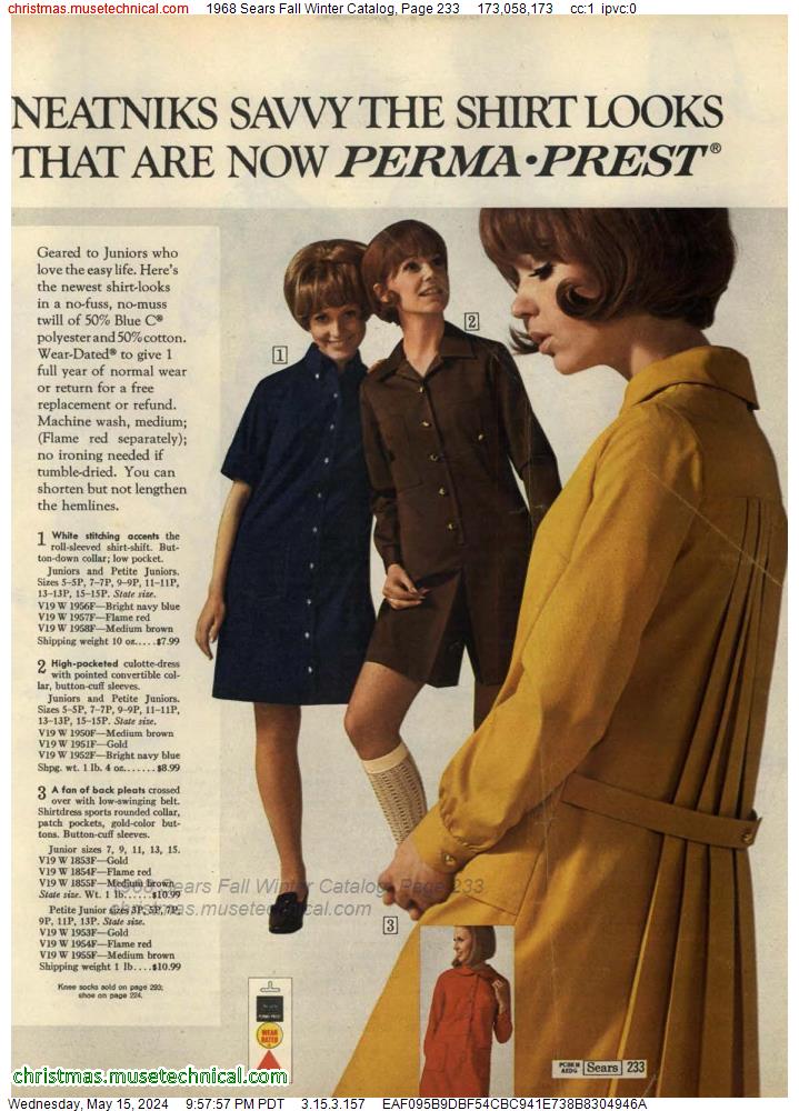 1968 Sears Fall Winter Catalog, Page 233