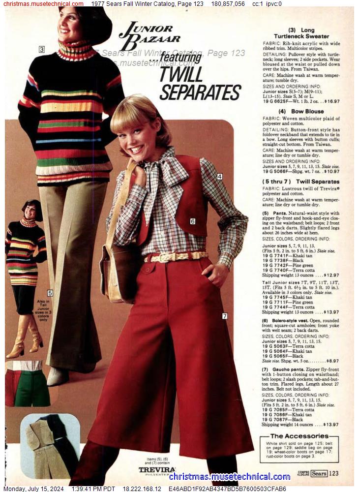 1977 Sears Fall Winter Catalog, Page 123