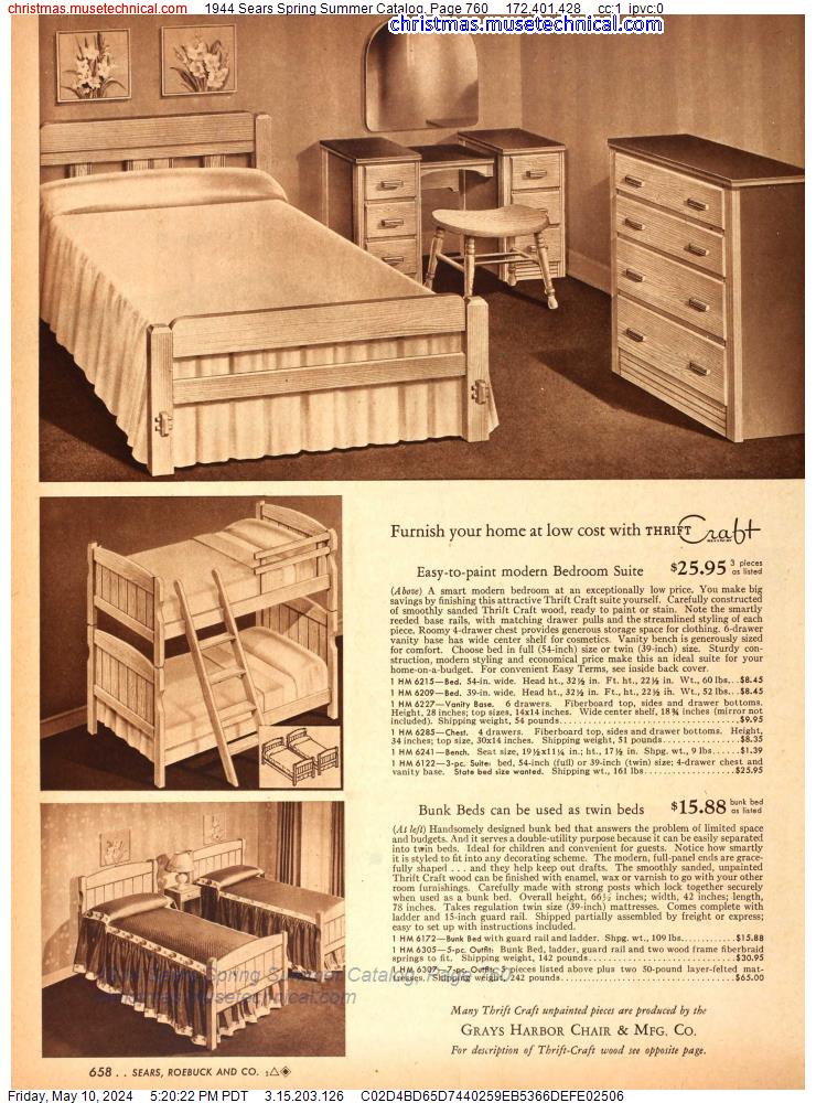 1944 Sears Spring Summer Catalog, Page 760