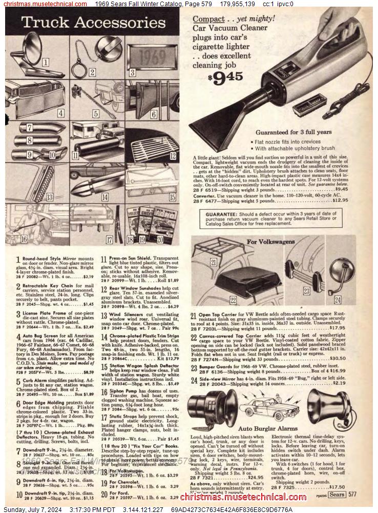 1969 Sears Fall Winter Catalog, Page 579