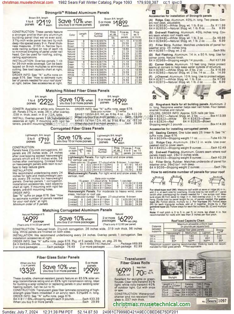 1982 Sears Fall Winter Catalog, Page 1093