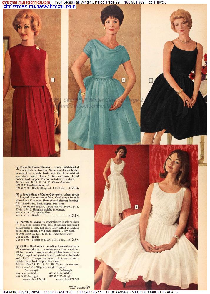 1961 Sears Fall Winter Catalog, Page 29