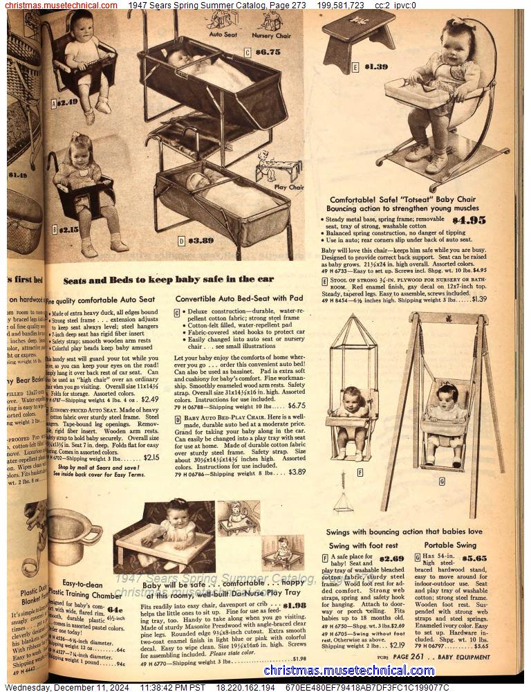 1947 Sears Spring Summer Catalog, Page 273