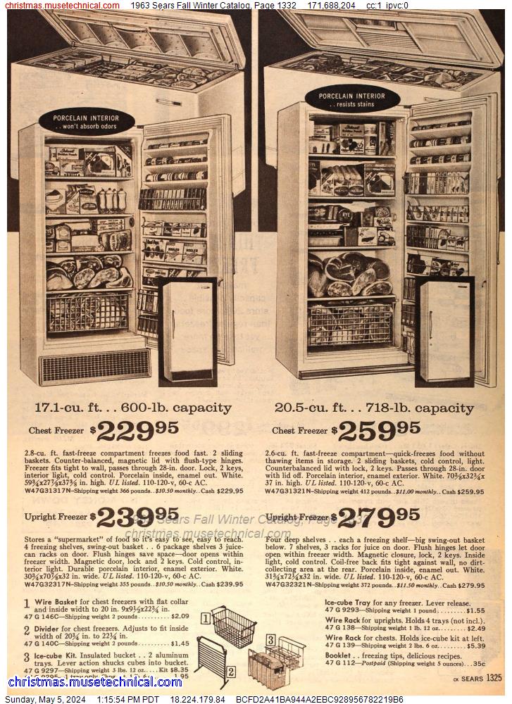 1963 Sears Fall Winter Catalog, Page 1332