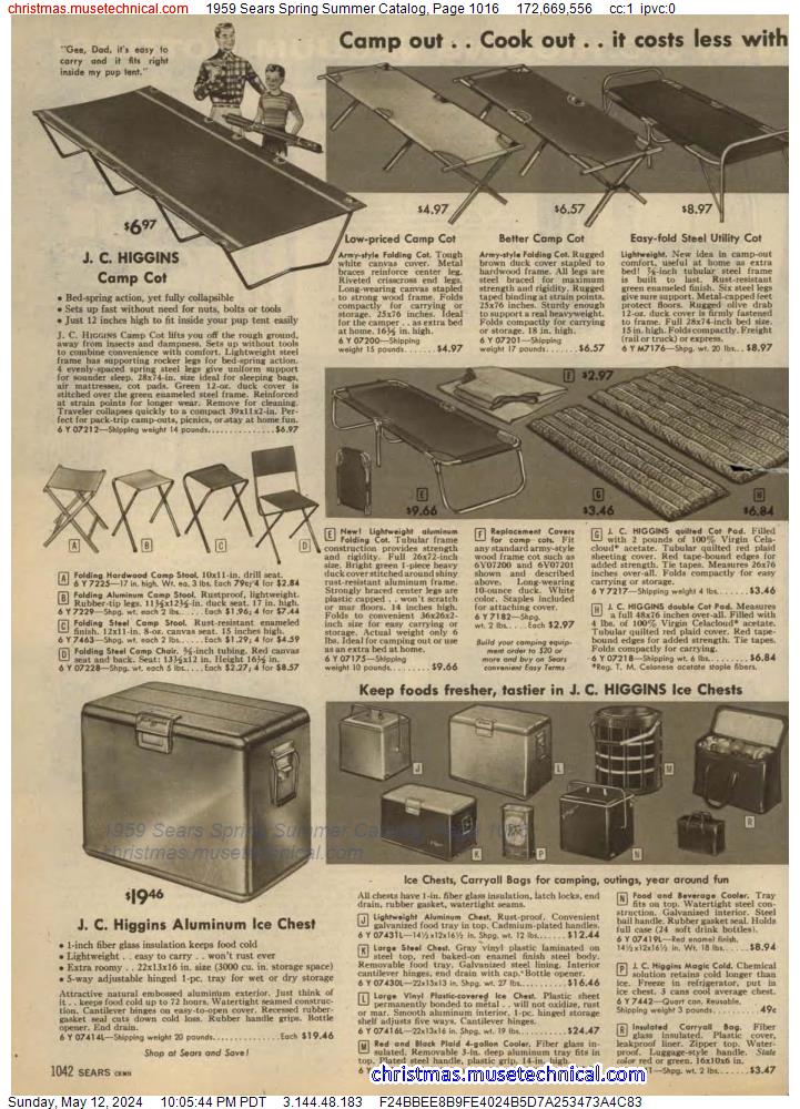 1959 Sears Spring Summer Catalog, Page 1016