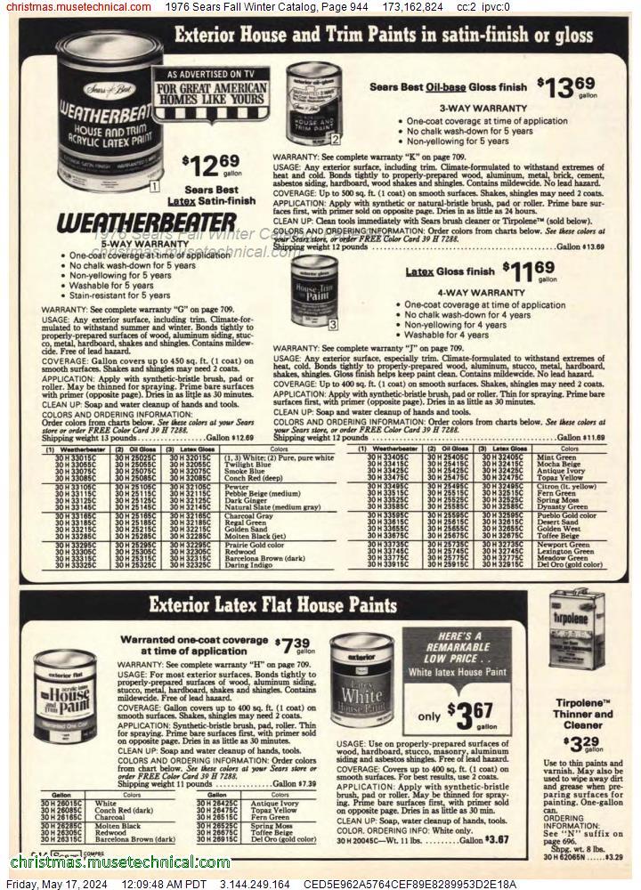 1976 Sears Fall Winter Catalog, Page 944