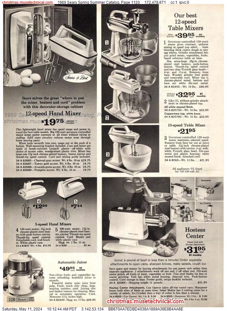 1969 Sears Spring Summer Catalog, Page 1120