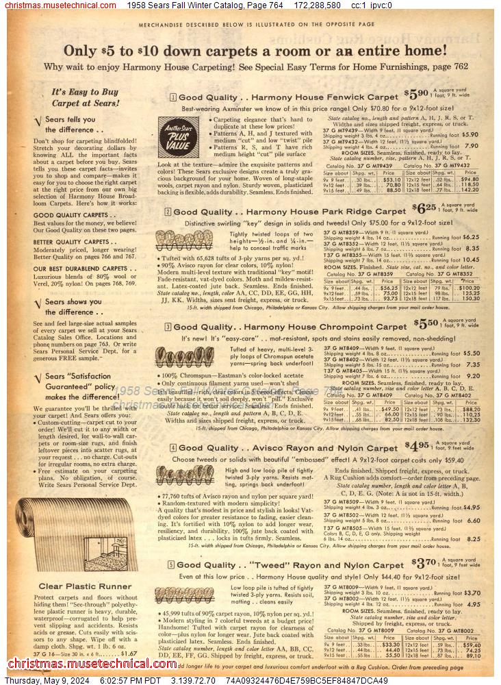 1958 Sears Fall Winter Catalog, Page 764