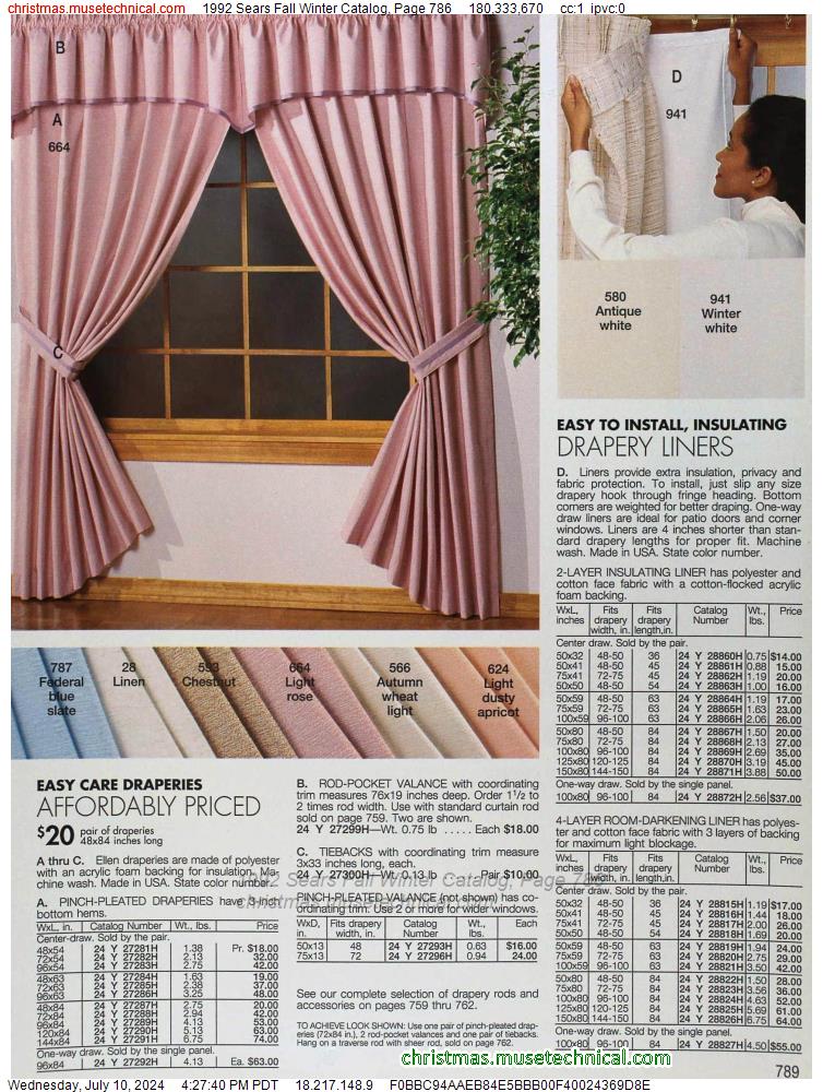 1992 Sears Fall Winter Catalog, Page 786