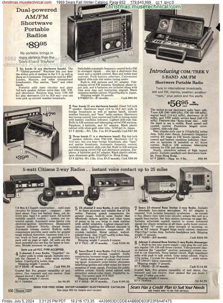 1969 Sears Fall Winter Catalog, Page 652