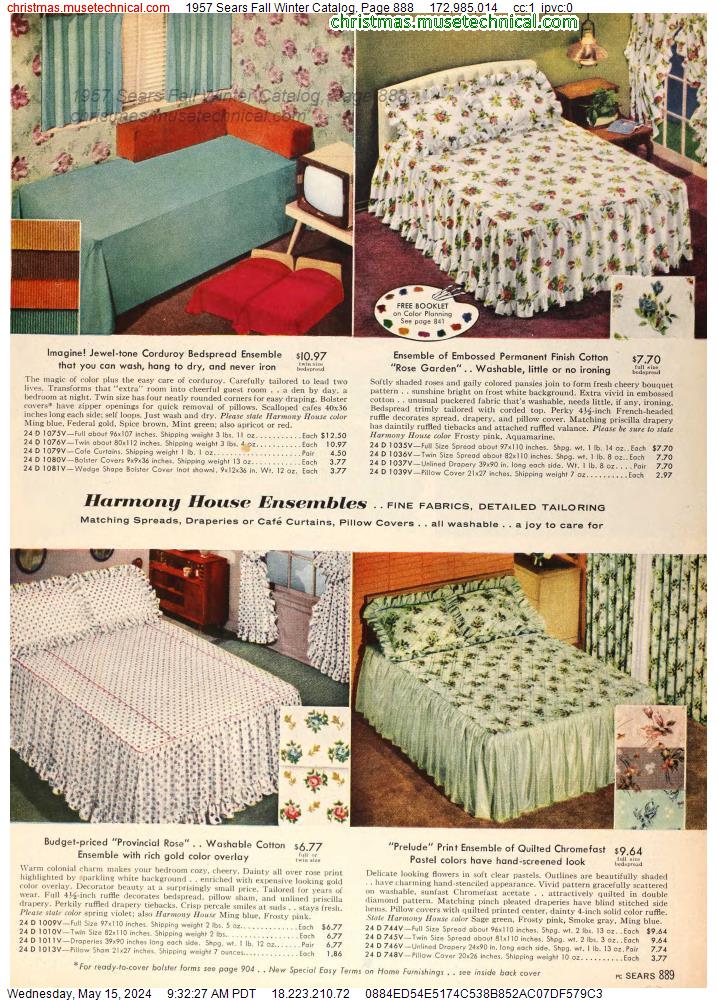 1957 Sears Fall Winter Catalog, Page 888