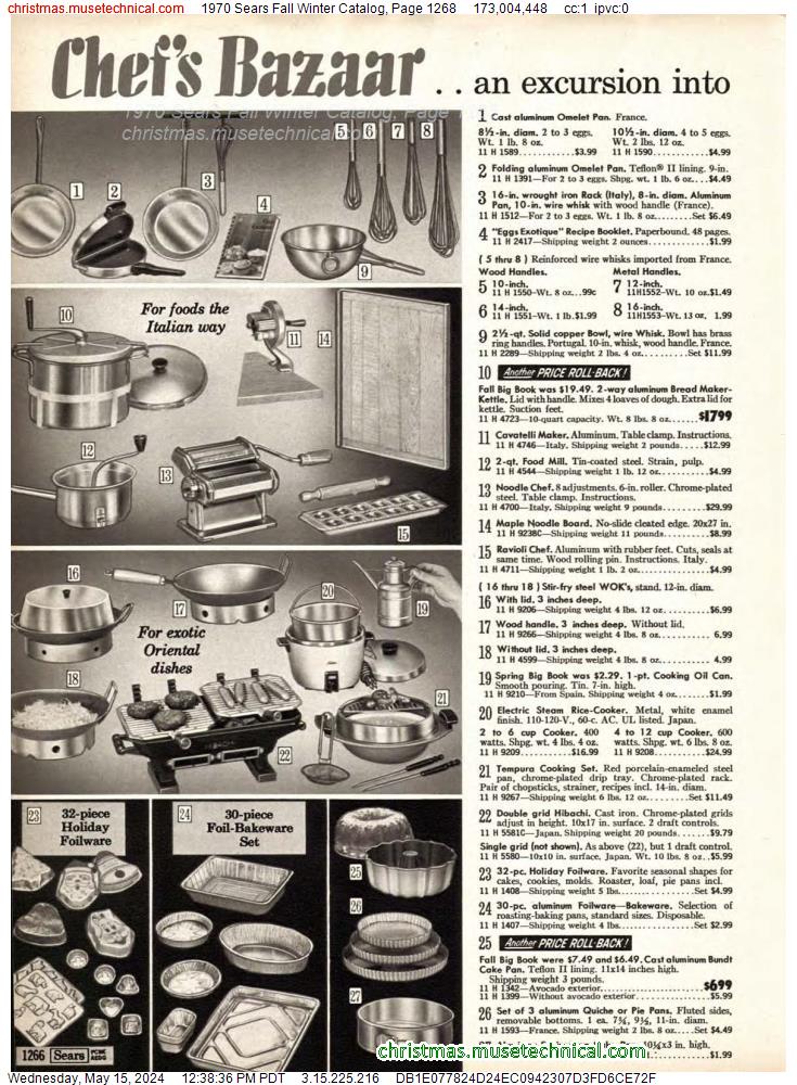 1970 Sears Fall Winter Catalog, Page 1268