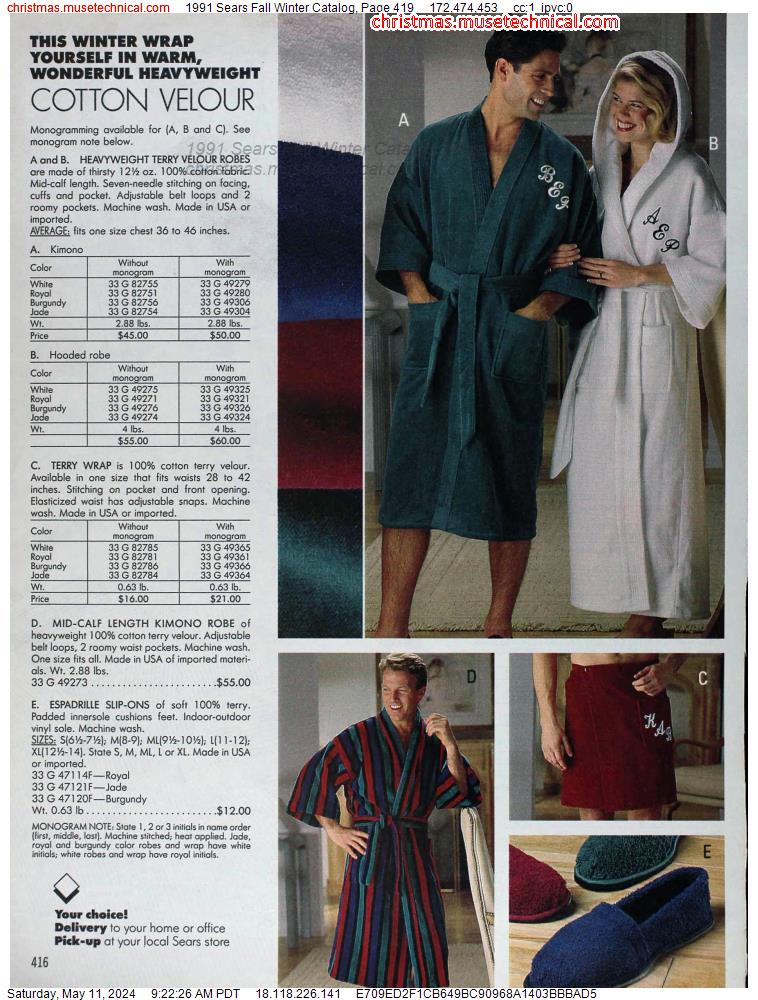1991 Sears Fall Winter Catalog, Page 419