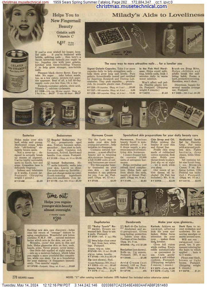 1959 Sears Spring Summer Catalog, Page 262