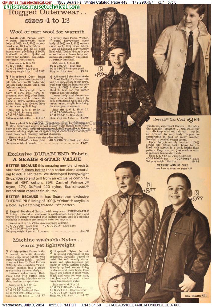 1963 Sears Fall Winter Catalog, Page 448