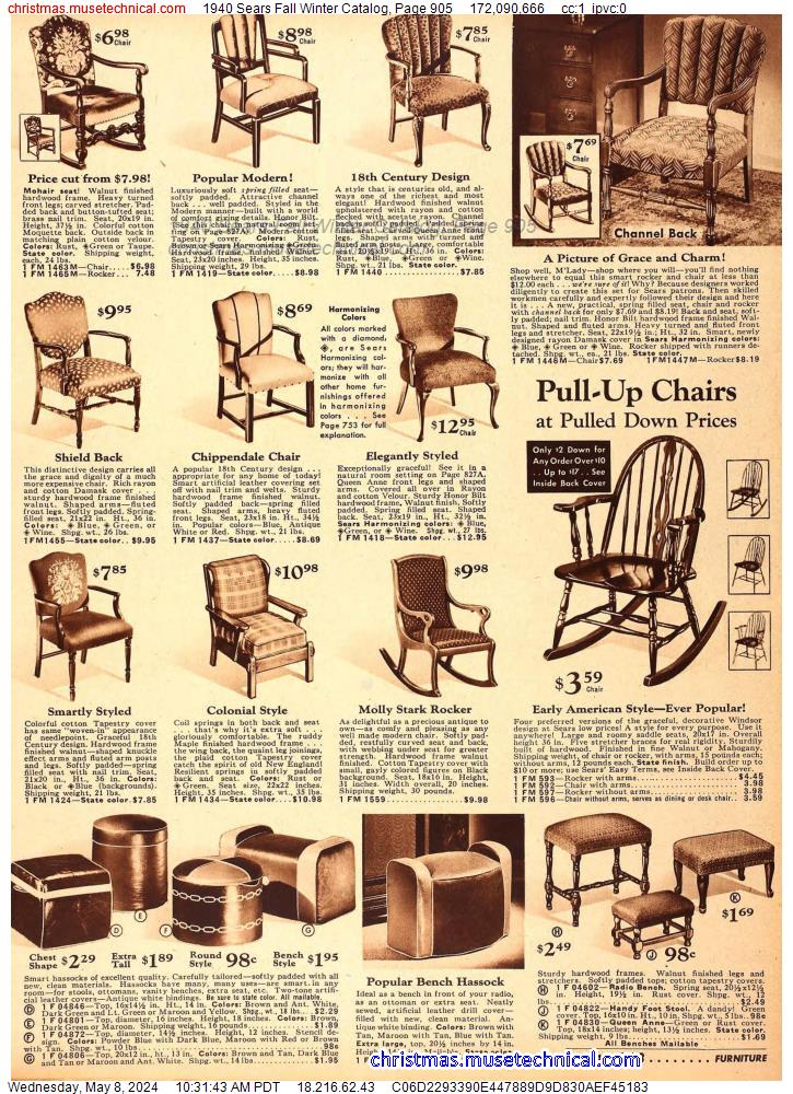 1940 Sears Fall Winter Catalog, Page 905