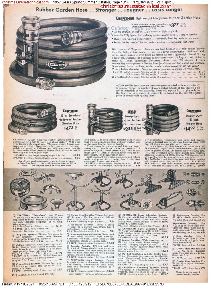 1957 Sears Spring Summer Catalog, Page 1314