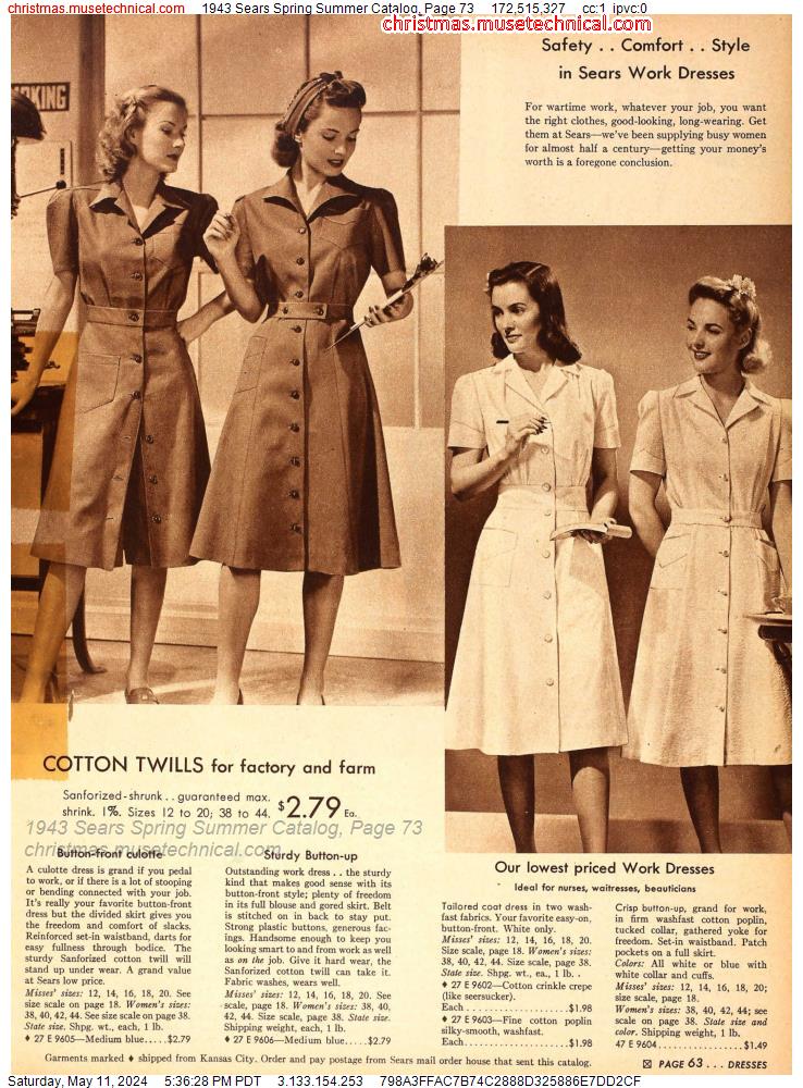 1943 Sears Spring Summer Catalog, Page 73