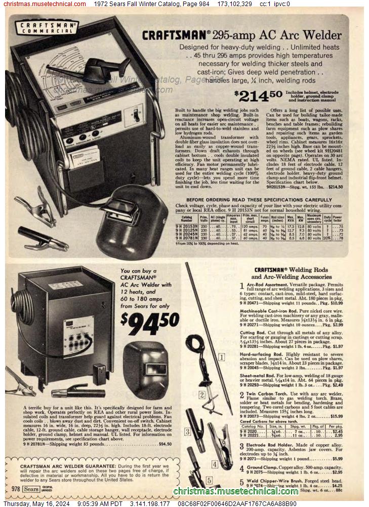 1972 Sears Fall Winter Catalog, Page 984
