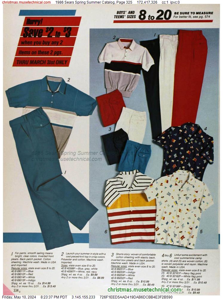 1986 Sears Spring Summer Catalog, Page 325