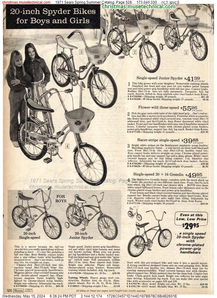1971 Sears Spring Summer Catalog, Page 526