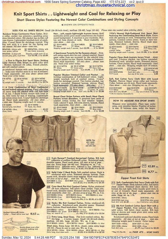 1956 Sears Spring Summer Catalog, Page 482