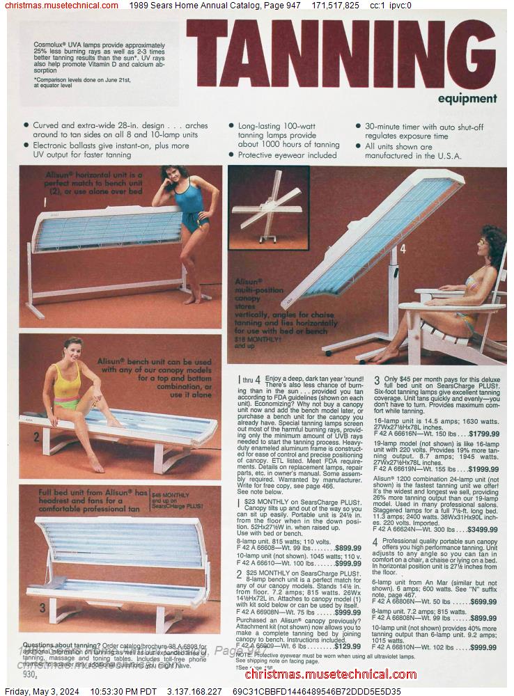 1989 Sears Home Annual Catalog, Page 947