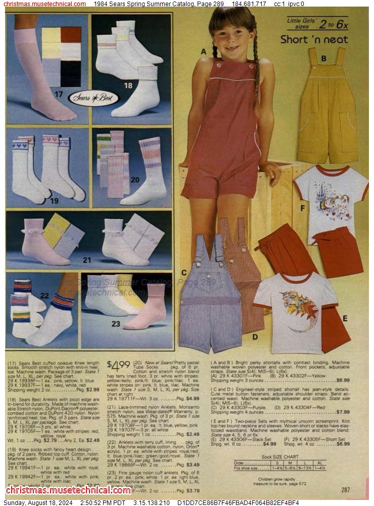 1984 Sears Spring Summer Catalog, Page 289