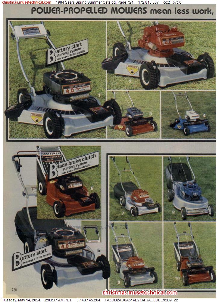 1984 Sears Spring Summer Catalog, Page 724
