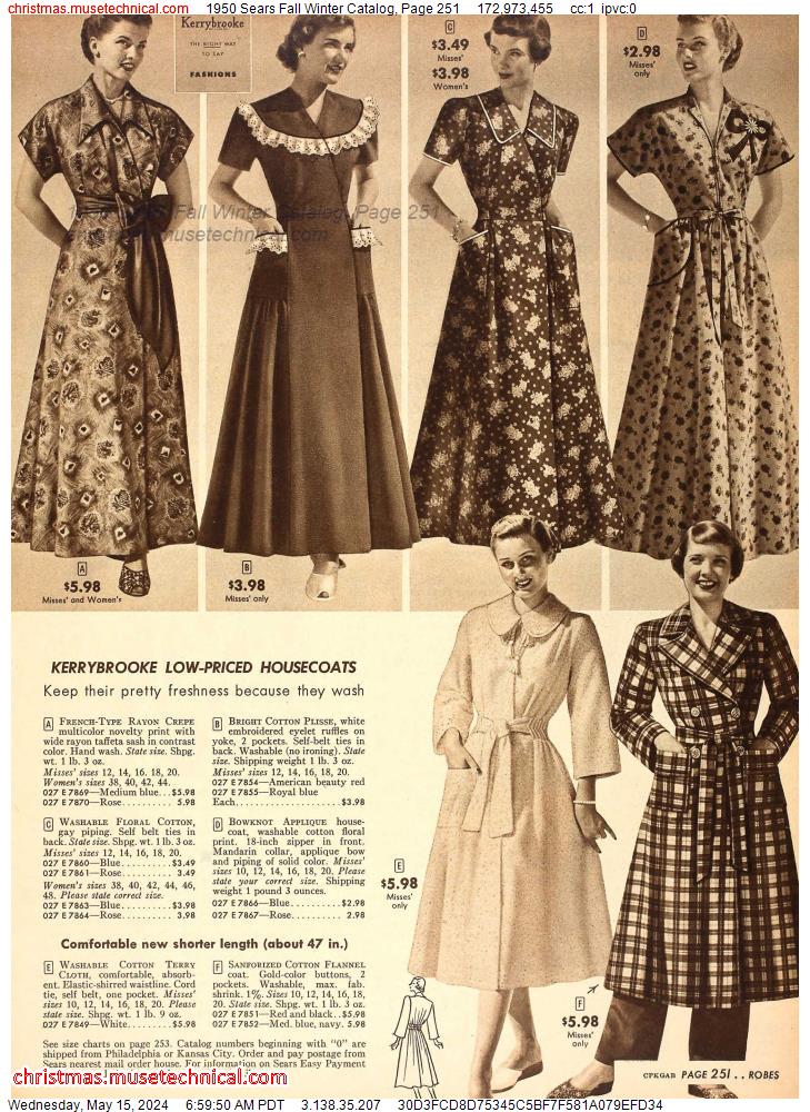 1950 Sears Fall Winter Catalog, Page 251