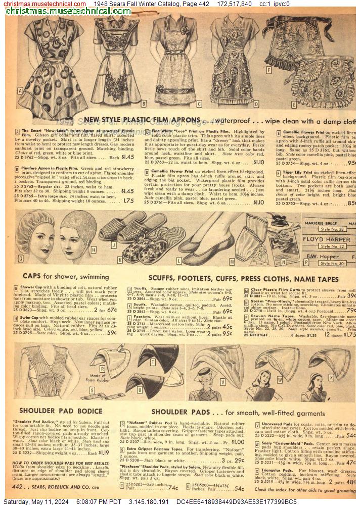 1948 Sears Fall Winter Catalog, Page 442