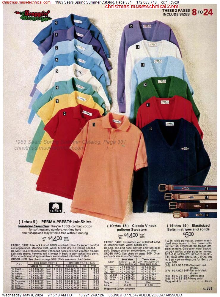 1983 Sears Spring Summer Catalog, Page 331
