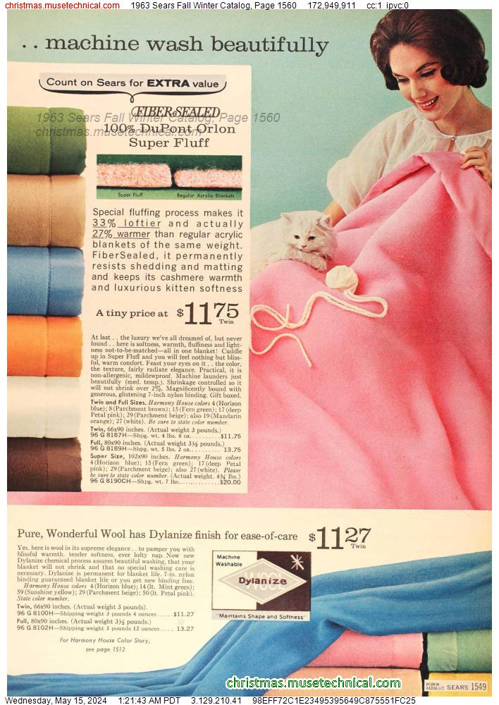 1963 Sears Fall Winter Catalog, Page 1560
