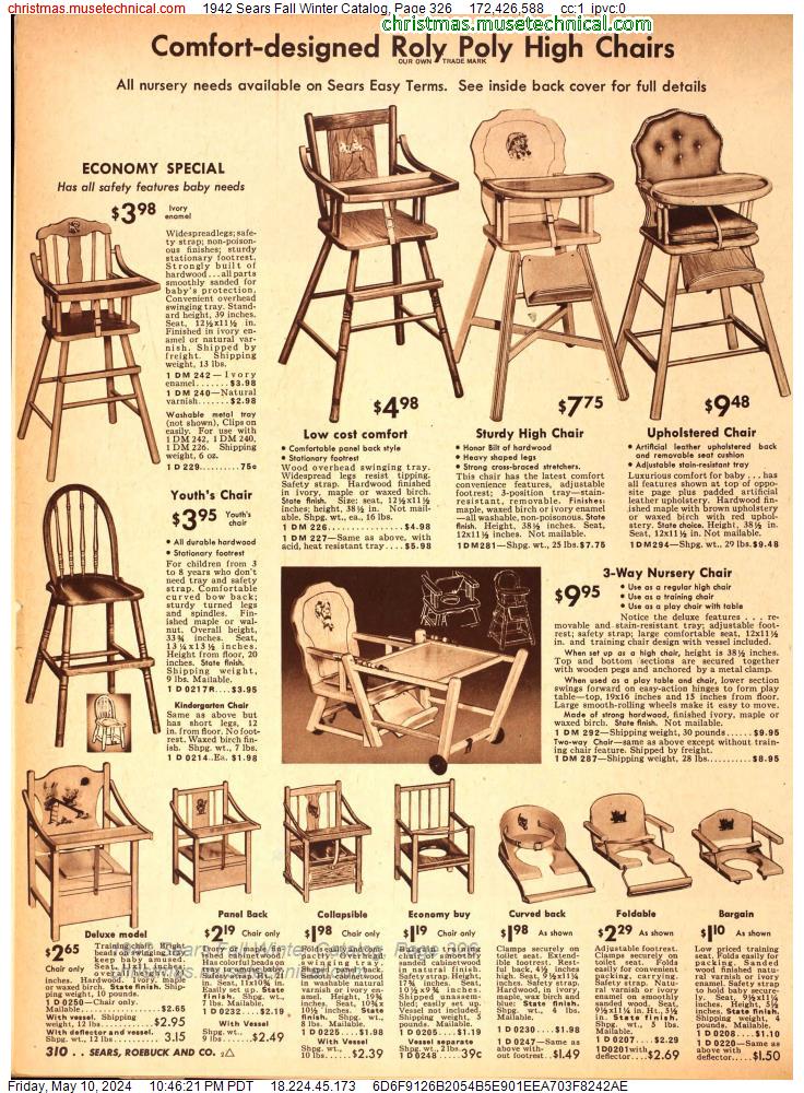 1942 Sears Fall Winter Catalog, Page 326