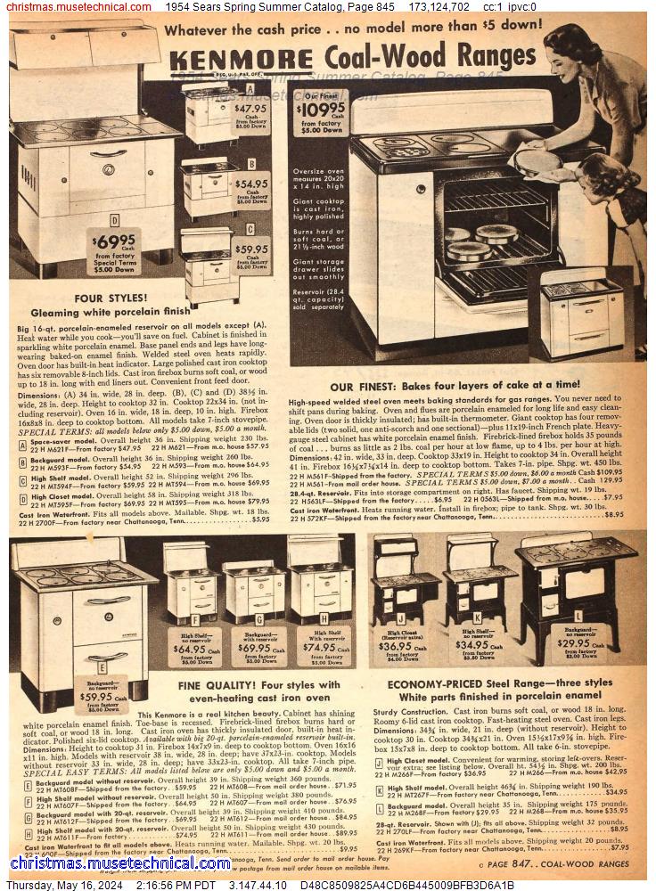 1954 Sears Spring Summer Catalog, Page 845