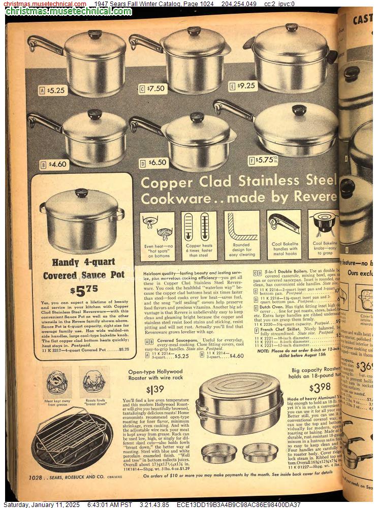 1947 Sears Fall Winter Catalog, Page 1024