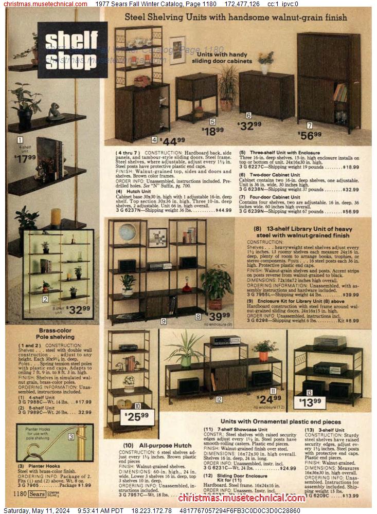 1977 Sears Fall Winter Catalog, Page 1180